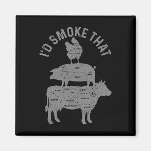 Aimant Chef Boucher Bbq Je Fumerais Ce Porc Boeuf Drôle F