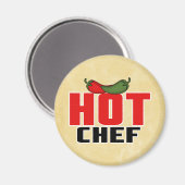 Aimant Chef chaud (poivrons rouges et verts) (Recto/Verso)