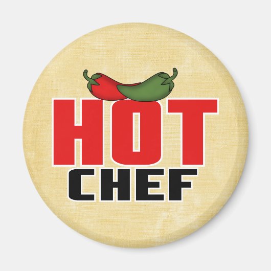Aimant Chef chaud (poivrons rouges et verts) (Devant)