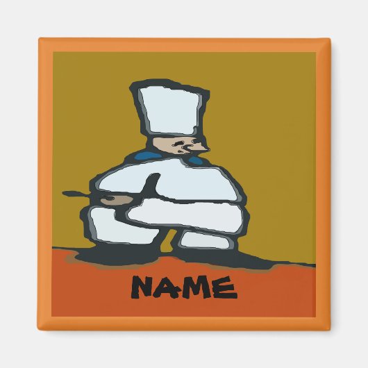 Aimant Chef comique, ajouter du texte (Devant)