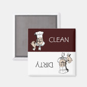 Aimant Chef cuisinier propre avec lave-vaisselle Casquett (Recto/Verso)