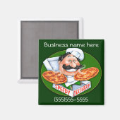 Aimant chef de pizza à livraison rapide (Recto/Verso)