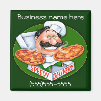 Aimant chef de pizza à livraison rapide