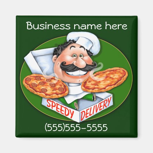 Aimant chef de pizza à livraison rapide (Devant)