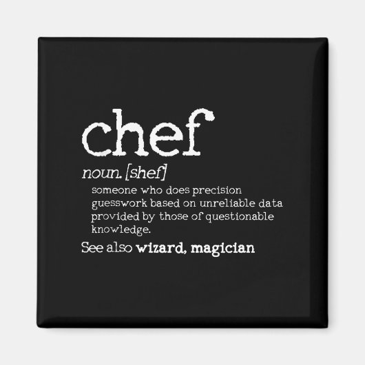 Aimant Chef Definition - Funny Dictionary Cooking Gift Ta (Devant)