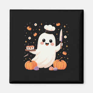 Aimant Chef Fantôme Avec Plateau De Sushi Drôle Halloween