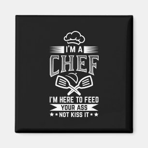 Aimant Chef Ici Nourriture Pas Baiser Cuisine Amoureux Dr