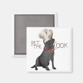 Aimant Chef Labrador Retriever Noir (Recto/Verso)