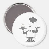 Aimant Chef tenant un bol de soupe (Recto/Verso)