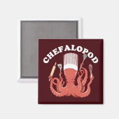Aimant Chefalopod | Pun drôle de chef de poulpe (Recto/Verso)