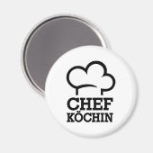 Aimant Chefköchin Koch cuisinier (Recto/Verso)
