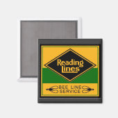Aimant Chemin de fer de lecture, Service de ligne d'abeil (Recto/Verso)