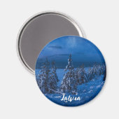 Aimant Chemin forestier à l'aimant de nuit hivernale (Recto/Verso)