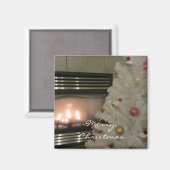 Aimant Cheminée cosy et sapin de Noël (Recto/Verso)