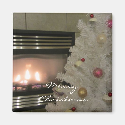 Aimant Cheminée cosy et sapin de Noël (Devant)