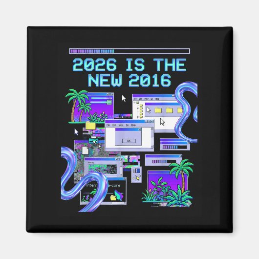 Aimant Chemise 2016 Vaporwave Pixel Esthétique Informatiq (Devant)