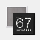 Aimant Chemise 67, Code Morse 67 Kid Meme Six Sept Graphi (Recto/Verso)