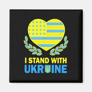 Aimant Chemise America Debout pour l'Ukraine Drapeau État