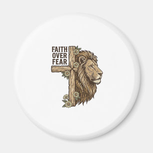Aimant Chemise chrétienne vintage Croix Lion La Foi Sur L