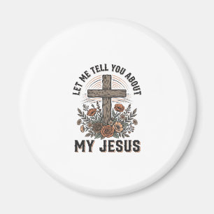 Aimant Chemise chrétienne vintage My Jesus à croix floral