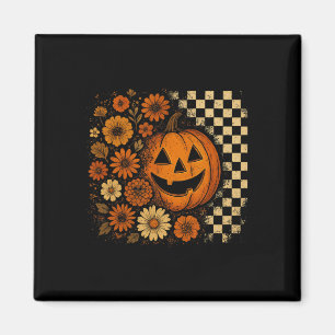 Aimant Chemise Citrouille Florale Retro Halloween Fleurs