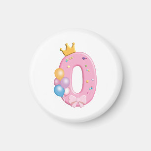 Aimant Chemise d'anniversaire pour filles numéro 0 thème