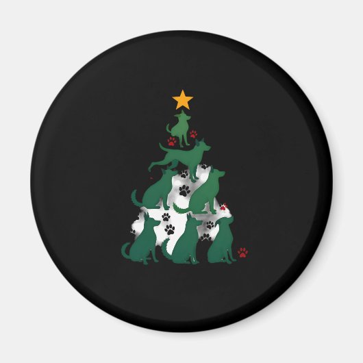 Aimant Chemise d'arbre de Noël de chien - Noël de chien ( (Devant)