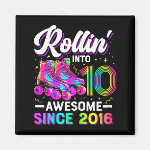 Aimant Chemise de 10e anniversaire Fille 10 ans Roller Sk