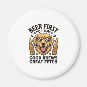 Aimant Chemise de bière Retriever doré Funny Dog Lover Vi
