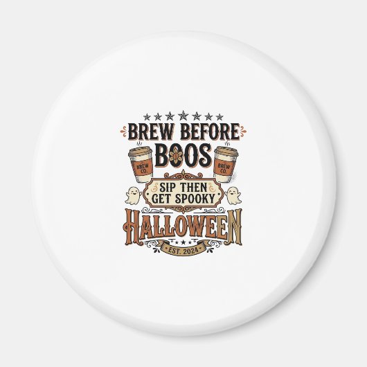 Aimant Chemise de café Halloween Brasser avant les fantôm (Devant)