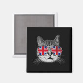 Aimant Chemise de chat Union Jack Drapeau Pays Rétro Angl (Recto/Verso)