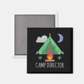 Aimant Chemise de directeur de camp drôle de camping (Recto/Verso)