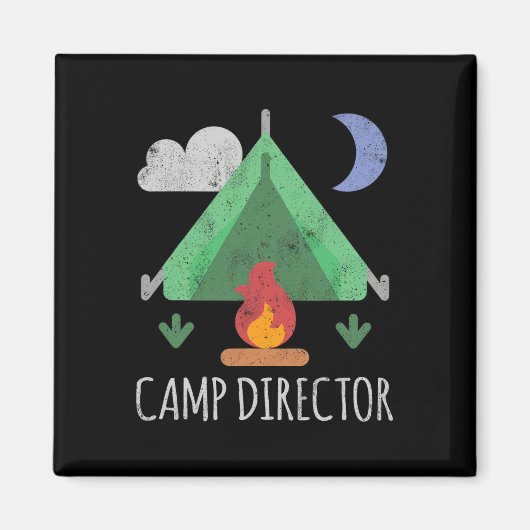 Aimant Chemise de directeur de camp drôle de camping (Devant)