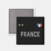 Aimant Chemise de fan de football de France Cœur (Recto/Verso)