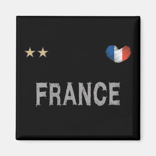 Aimant Chemise de fan de football de France Cœur (Devant)