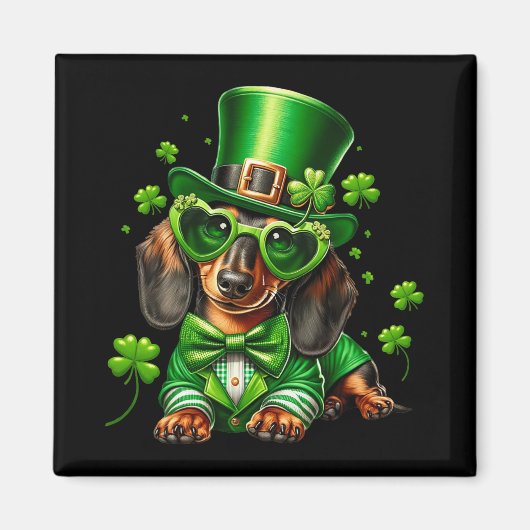 Aimant Chemise de la Saint-Patrick pour chien teckel Wein (Devant)