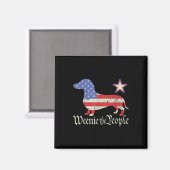 Aimant Chemise de l'amant de dachshund du 4 juillet améri (Recto/Verso)