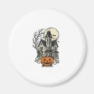 Aimant Chemise de Maison Hantée Gravure Vintage Halloween