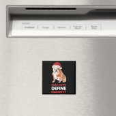 Aimant Chemise de Noël Bulldog Anglais Cher Père Noël Déf (In Situ (Lave-vaisselle))