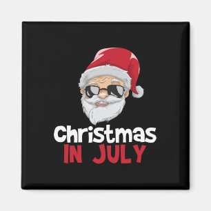 Aimant Chemise de Noël en Juillet Santa Claus Drôle d'Été