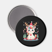 Aimant Chemise de Noël Mignonne Filles Femmes Xmas Licorn (Recto/Verso)