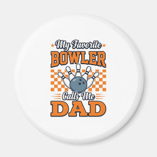 Aimant Chemise de papa de bowling Mon favori joueur de qu