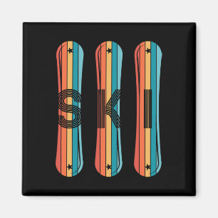 Aimant Chemise De Ski vintage Pour Hommes Femmes 80s 90s