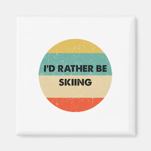 Aimant Chemise de skieur Je préférerais skier 