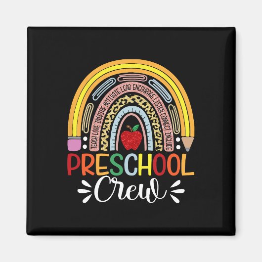 Aimant Chemise d'enseignant de l'équipe préscolaire - Dos (Devant)