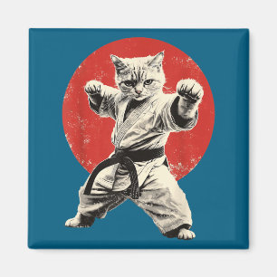 Aimant Chemise Drôle Chat Karaté Judo Japon Japonais