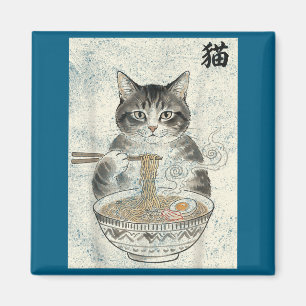 Aimant Chemise drôle Chat Ramen Japonais Kawaii Anime