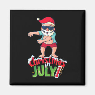 Aimant Chemise drôle de Noël en juillet Été Santa dabbing
