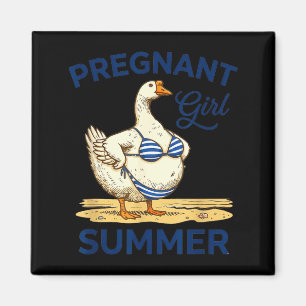 Aimant Chemise drôle d'oie d'été de fille enceinte mignon
