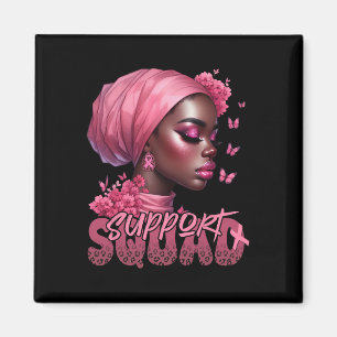 Aimant Chemise femme noire contre le cancer Équipe de sou